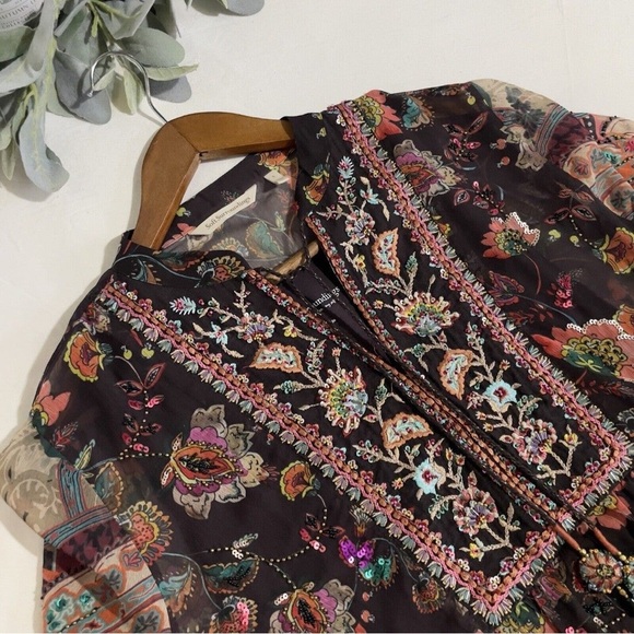 Soft Surroundings TOP ONLY Icon Asteria Sheer Top Varenna Plum M Medium - Picture 6 of 6